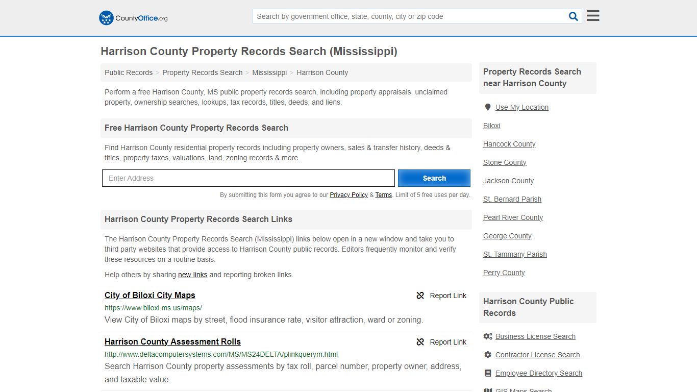 Harrison County Property Records Search (Mississippi) - County Office
